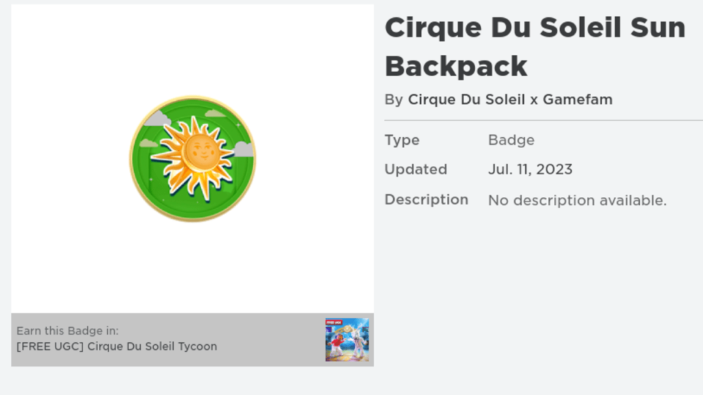Sun Backpack in Cirque Du Soleil