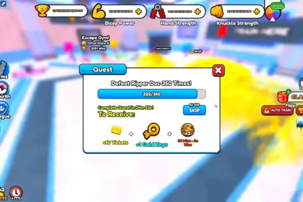 How to complete quests in Arm Wrestle Simulator
