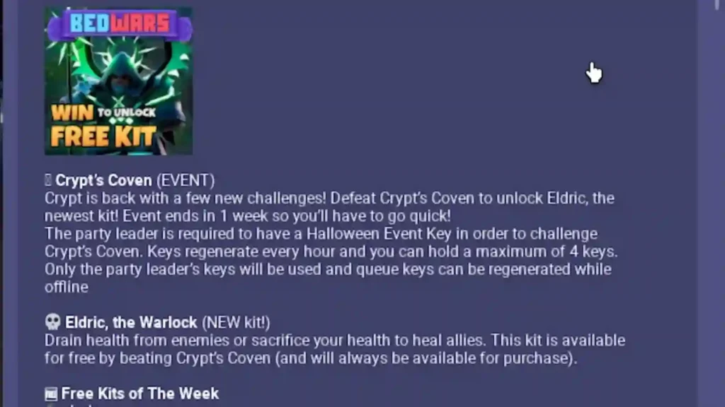 Bedwars Crypts Coven Event