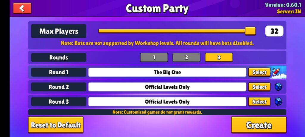 Use Custom Party to create new levels inside Workshop