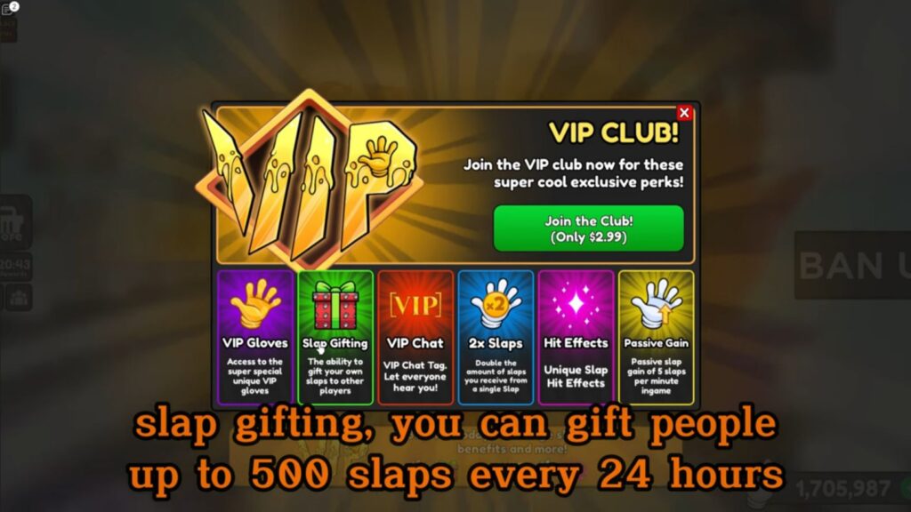 Passive Gufts of slap points every minute