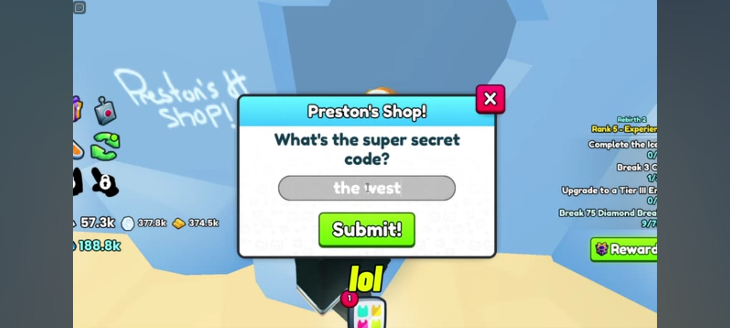 Prestons Code in Pet Simulator 99
