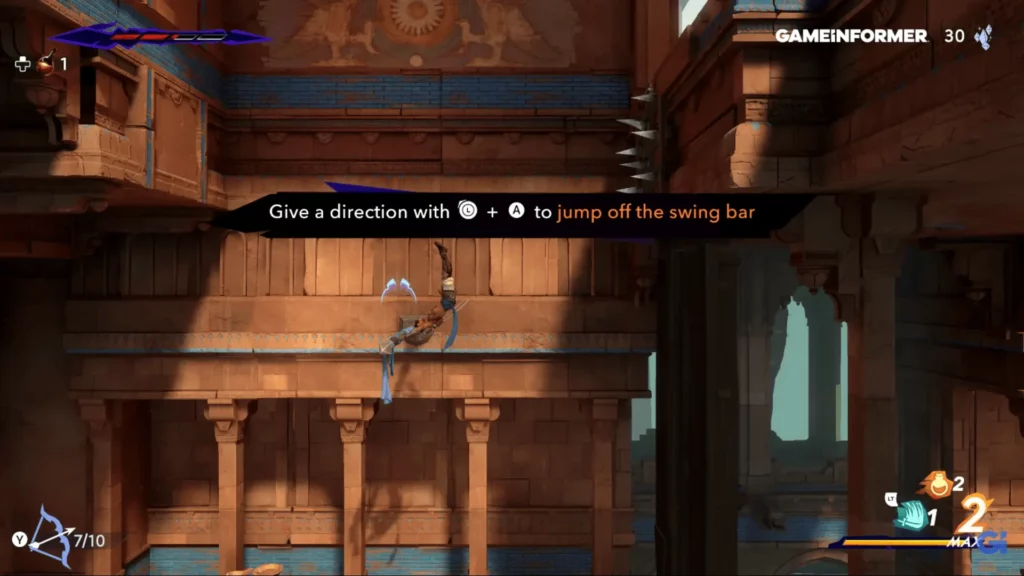 Prince of Persia: The Lost Crown Directional Pole Swing Feature