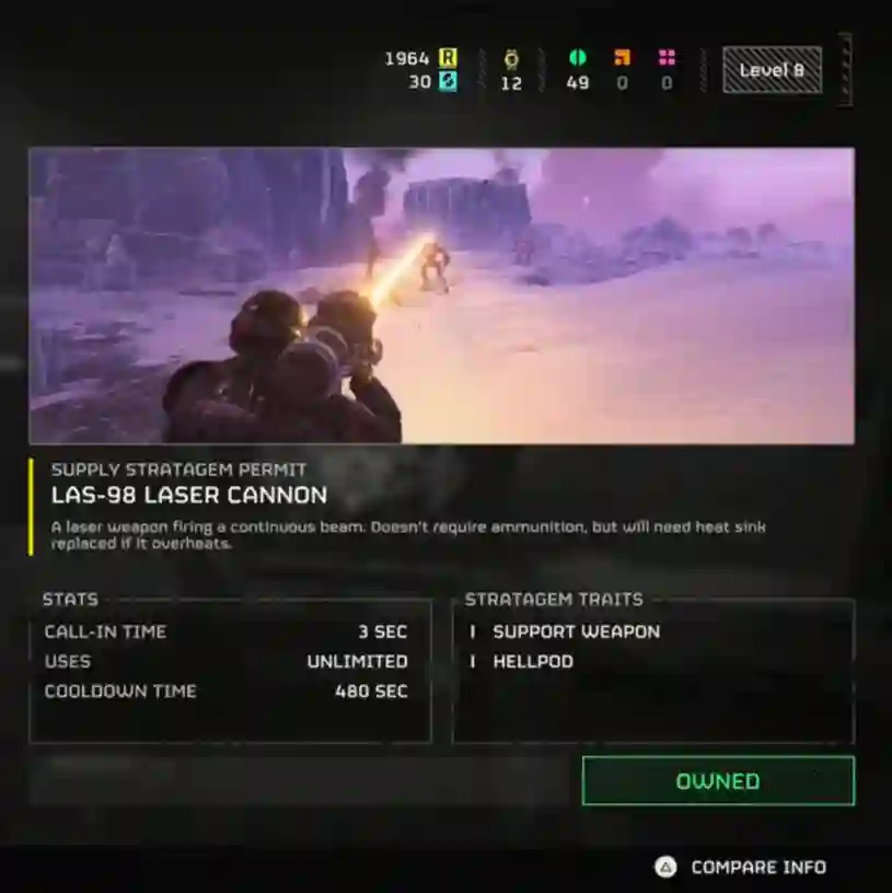 laser cannon helldivers 2