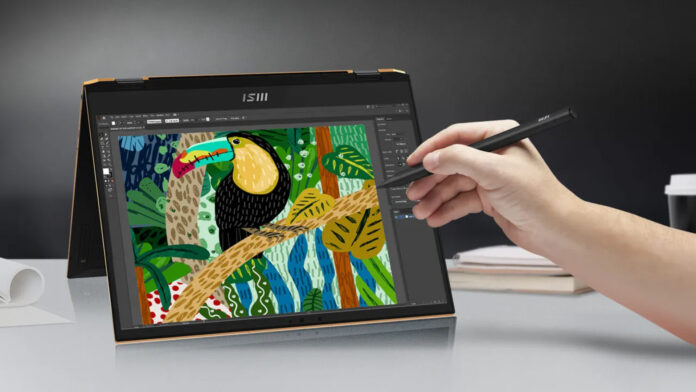 stylus writing on laptop