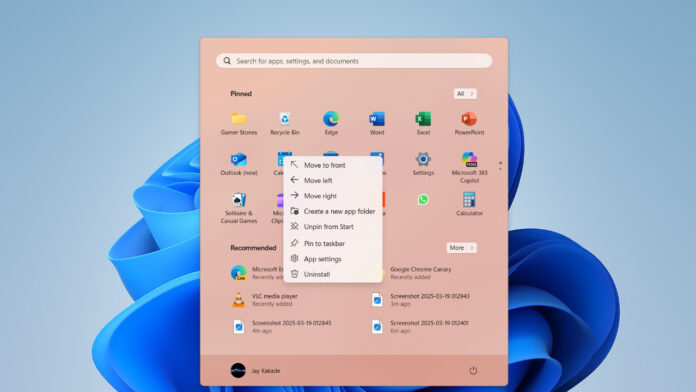 Start Menu in Windows 11